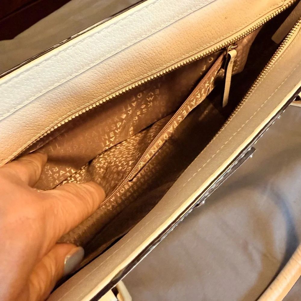 Kate Spade Cream and Tan Leather Tote - Picture 5 of 6